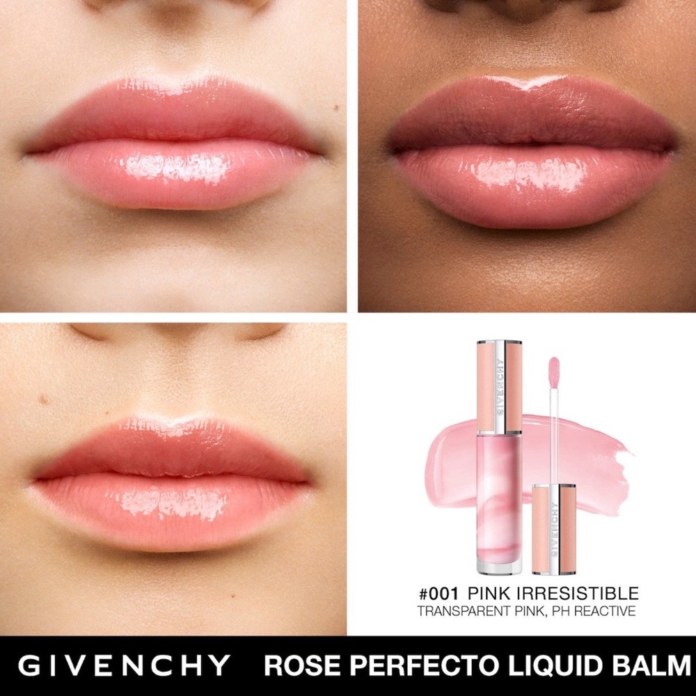 Givenchy Limited Edition Rose Perfecto Tinted Liquid Balm Duo Set, New - Picture 3 of 5